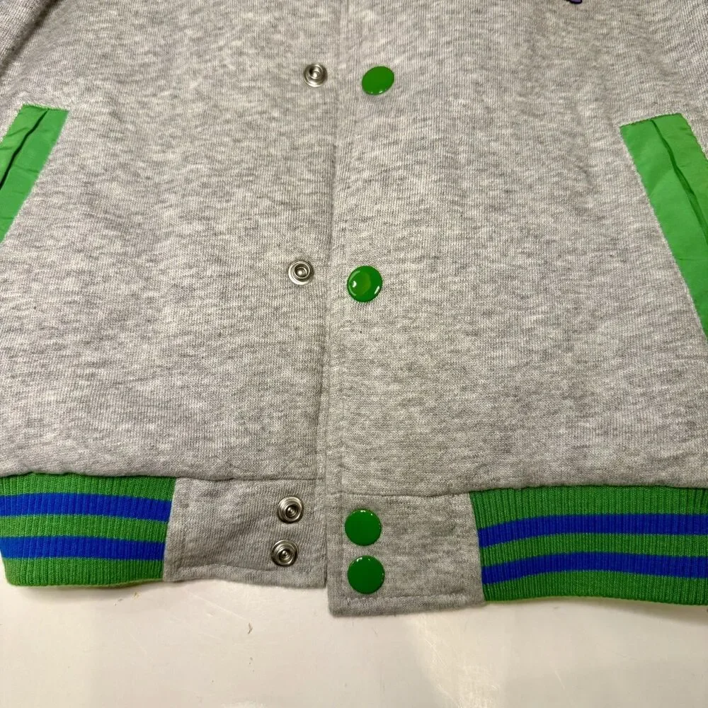 Disney Toy Story 4 Boys Size 5/6 Varsity Jacket Woody Buzz Forky Blue Green Gray